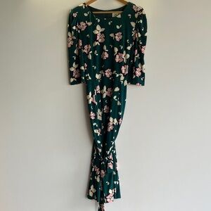 Eliza J Teal Floral Midi Dress